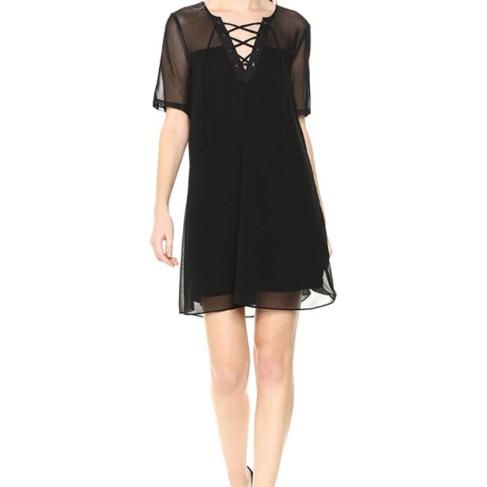 New BCBGENERATION midi lace black dress size S